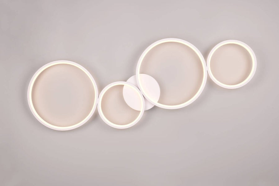 Plafonnier Rondo blanc mat, L 97 cm