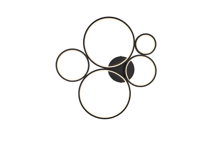 Plafonnier Rondo noir mat, L 59 cm