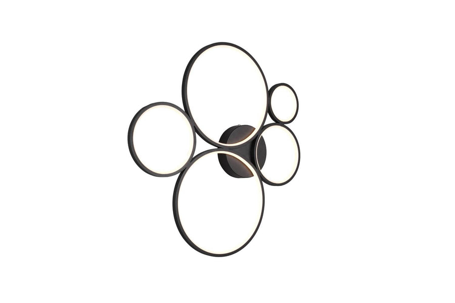 Plafonnier Rondo noir mat, L 59 cm