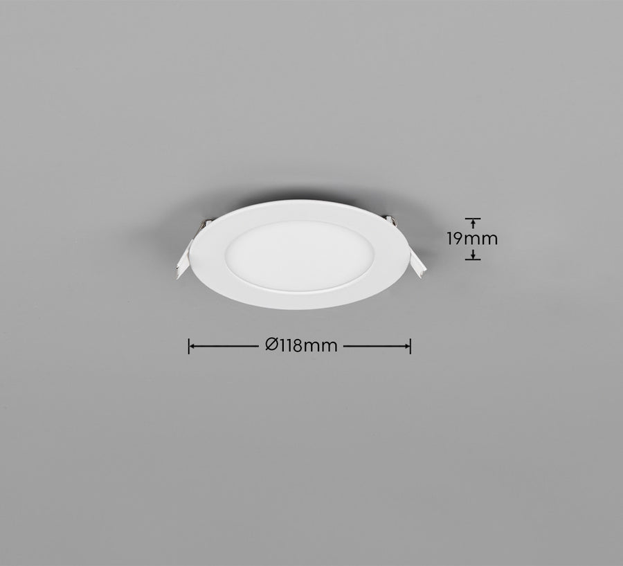 Spot encastrable Kibo blanc mat, Ø 11,5 cm