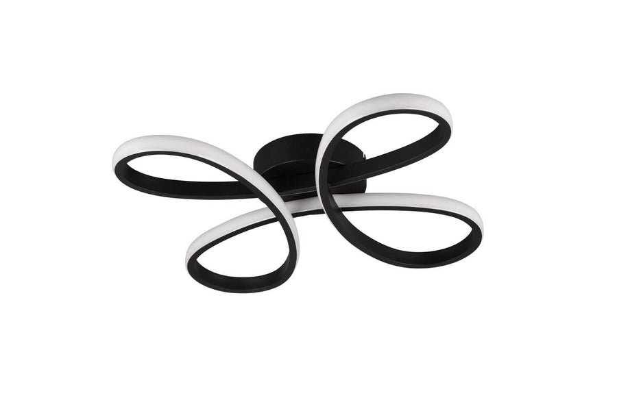 Plafonnier Fly noir mat, L 40 cm