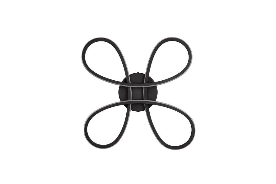 Plafonnier Fly noir mat, L 40 cm