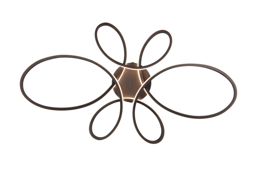Plafonnier Fly noir mat, L 83 cm
