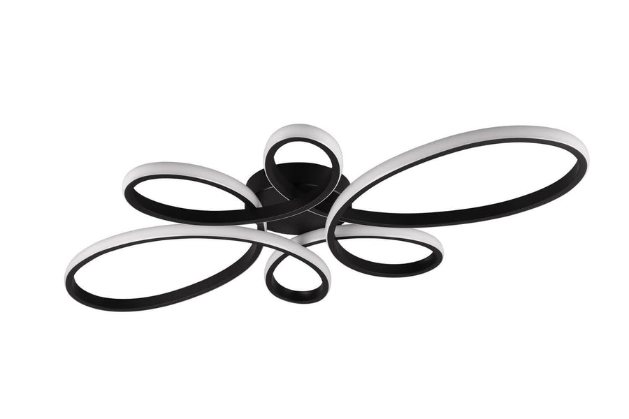 Plafonnier Fly noir mat, L 83 cm