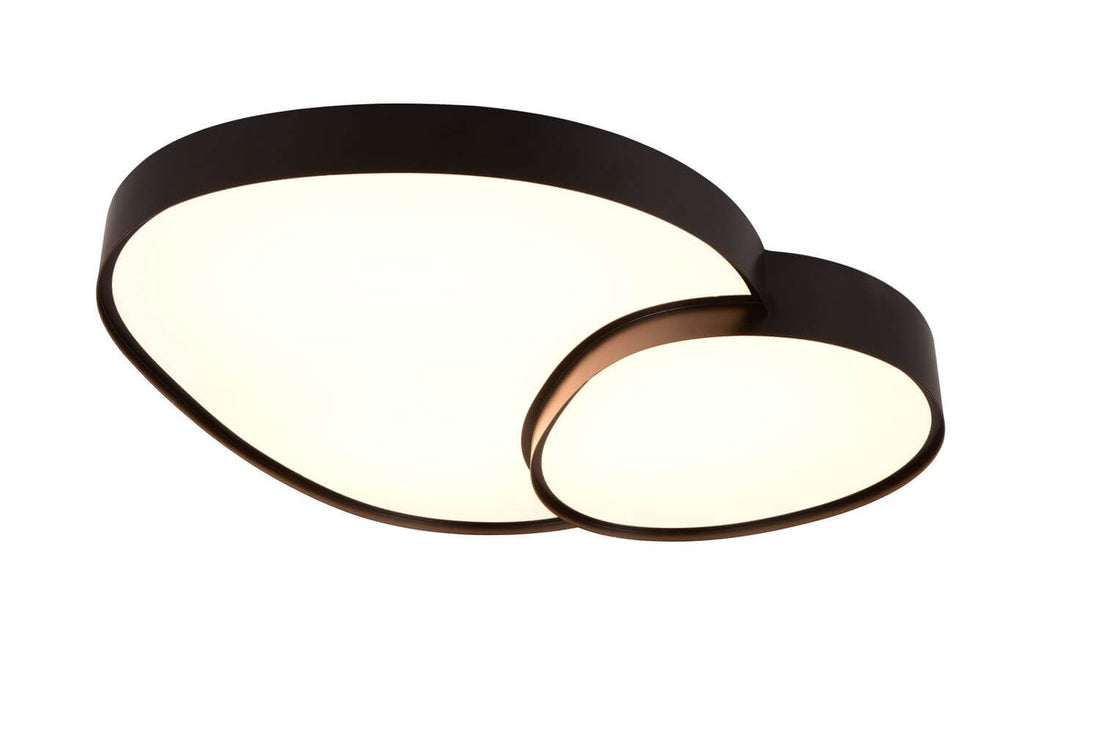 Plafonnier Rise noir mat, L 77 cm