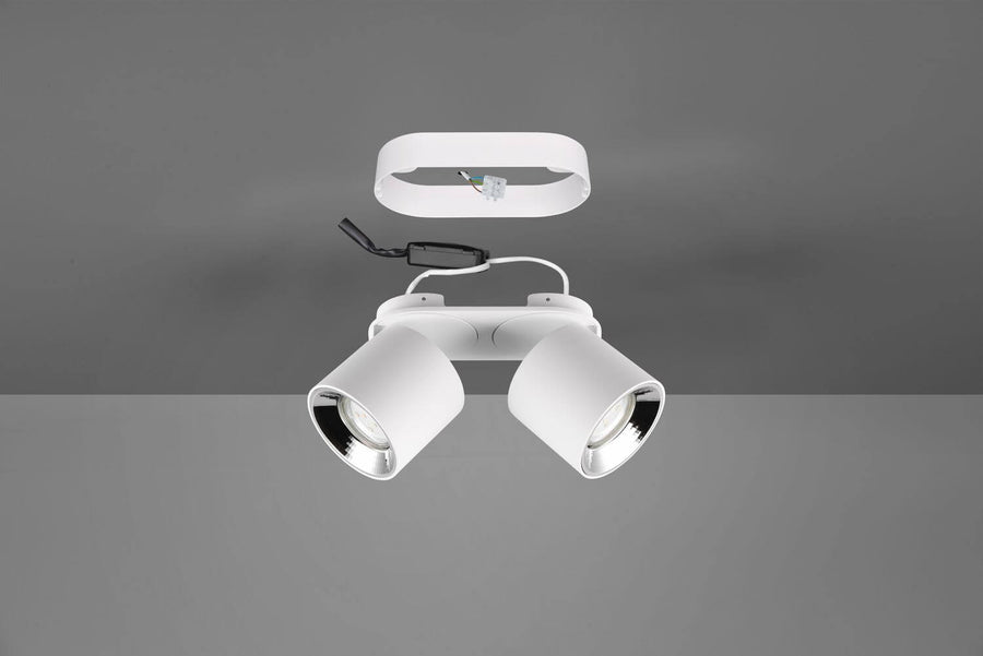 Plafonnier Guayana 2 lumières blanc mat