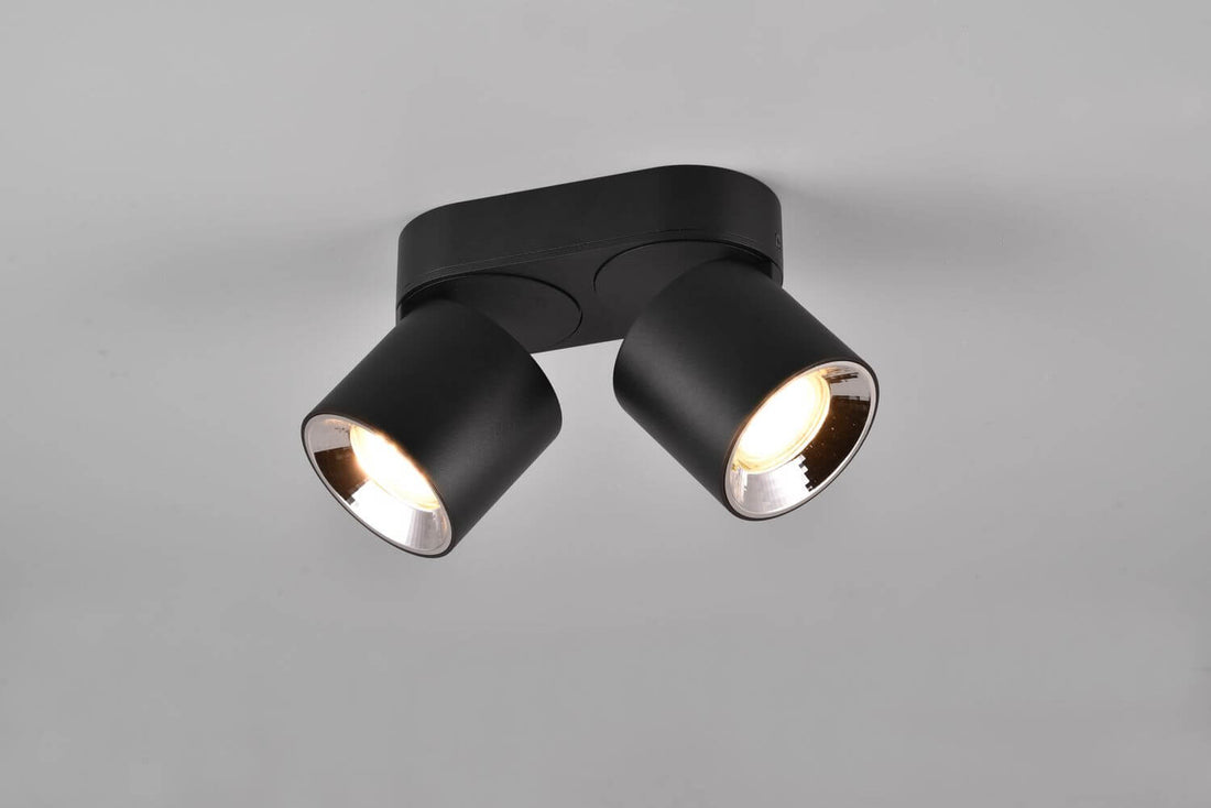 Plafonnier Guayana 2 lumières noir mat