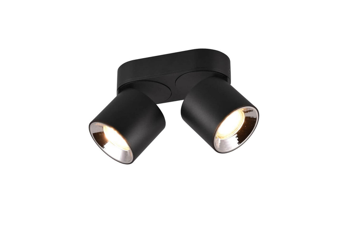Plafonnier Guayana 2 lumières noir mat