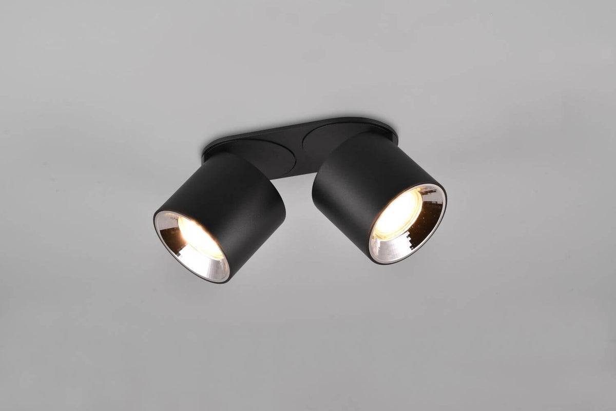 Plafonnier Guayana 2 lumières noir mat