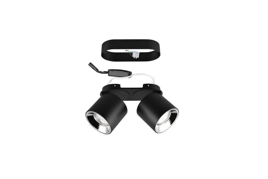 Plafonnier Guayana 2 lumières noir mat