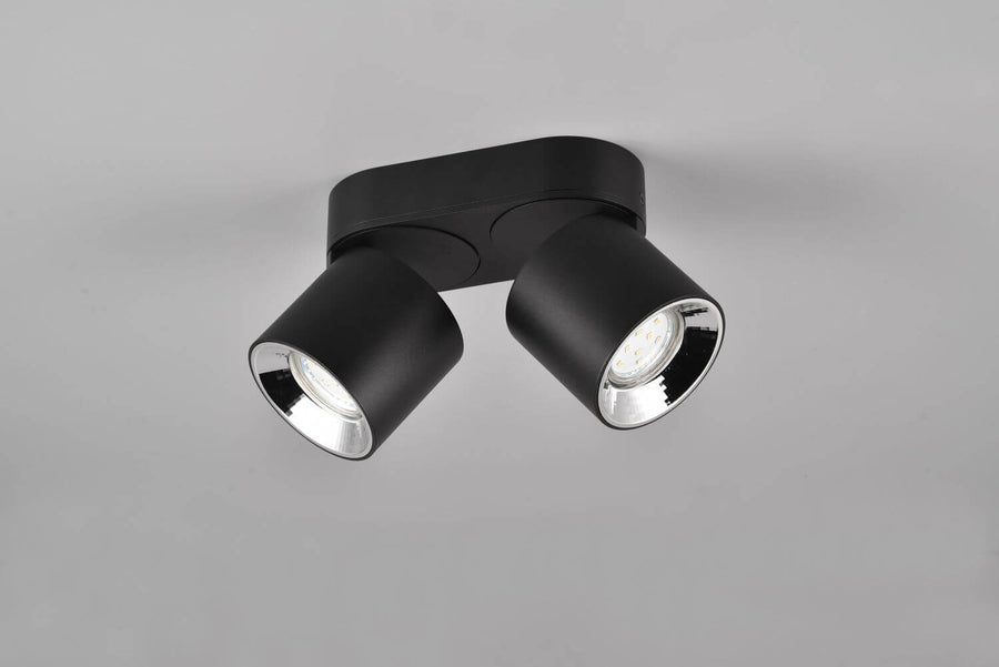 Plafonnier Guayana 2 lumières noir mat