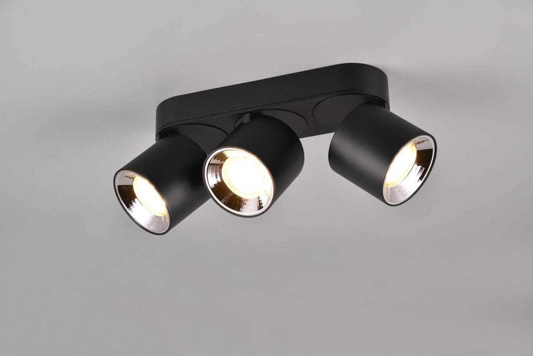 Plafonnier Guayana 3 lumières noir mat