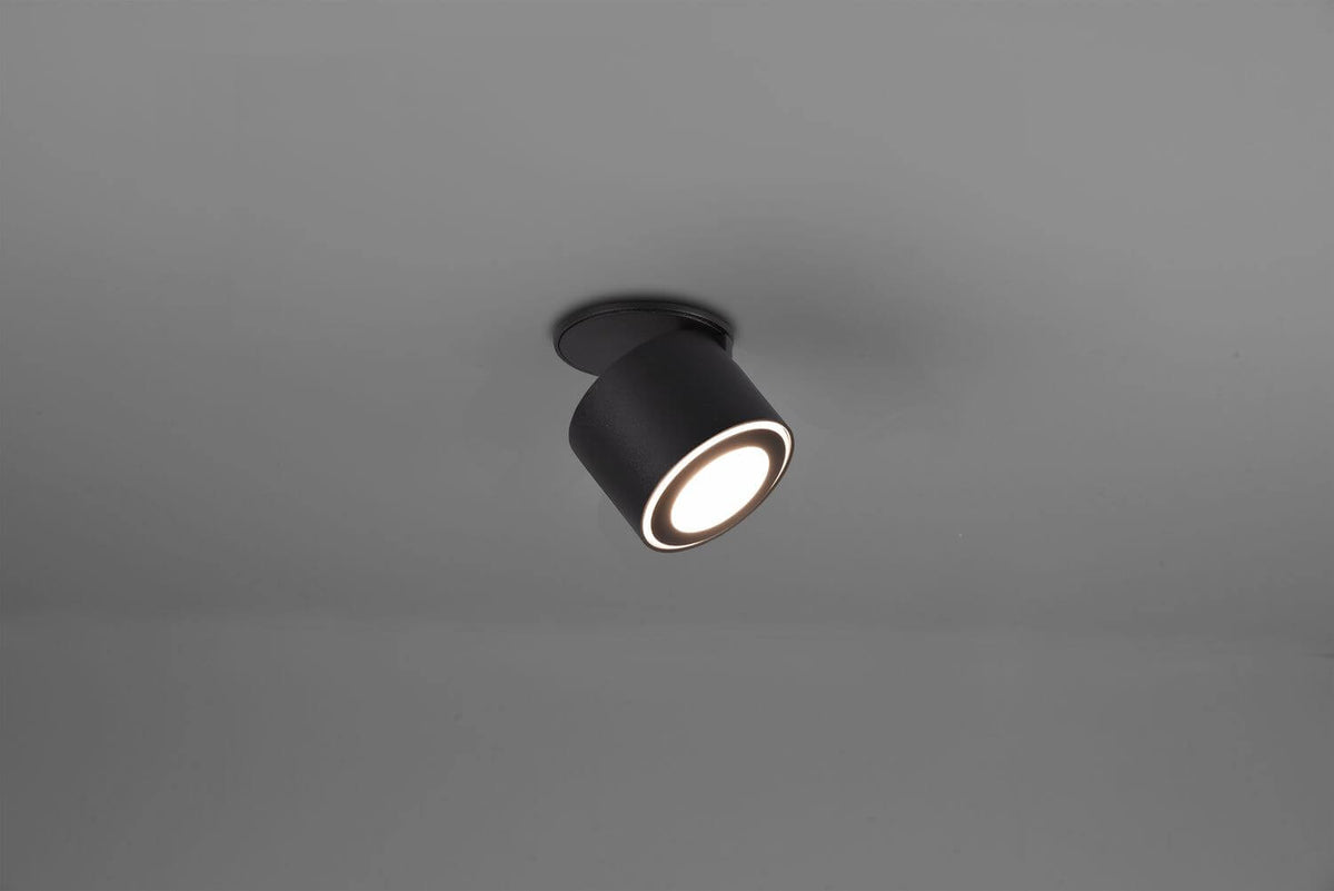 Plafonnier Taurus noir mat, L 10,9 cm