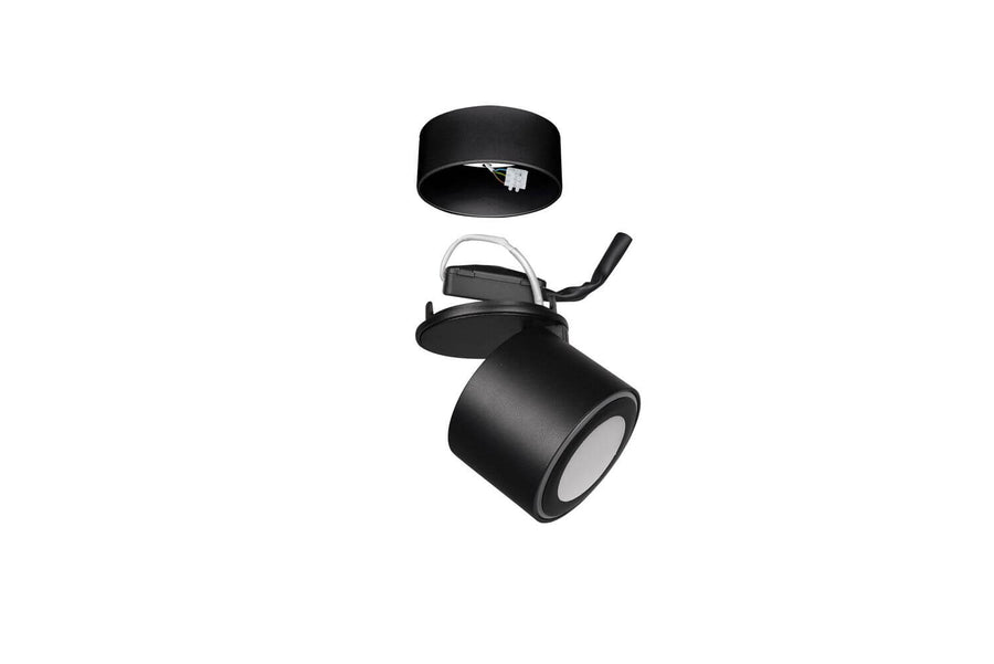 Plafonnier Taurus noir mat, L 10,9 cm