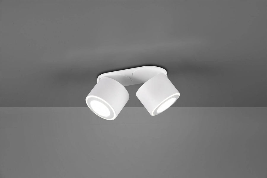 Plafonnier Taurus blanc mat, L 18 cm