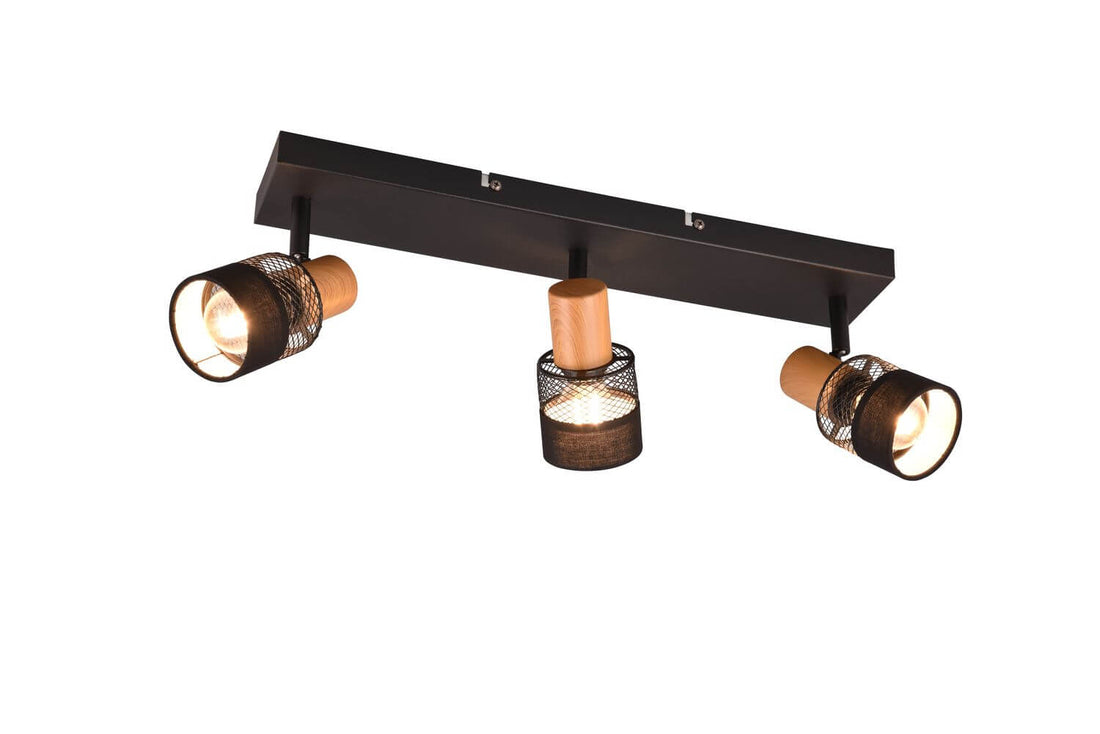 Spot Nandini 3 lumières noir mat
