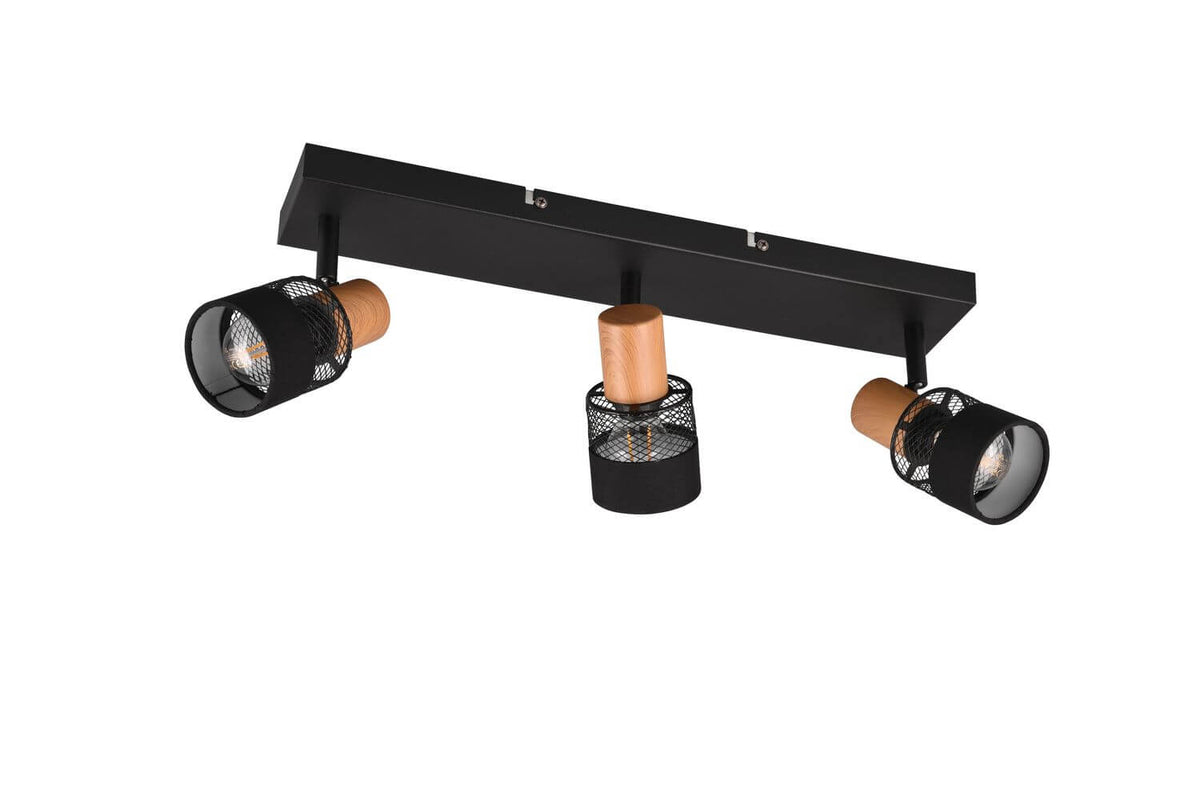 Spot Nandini 3 lumières noir mat