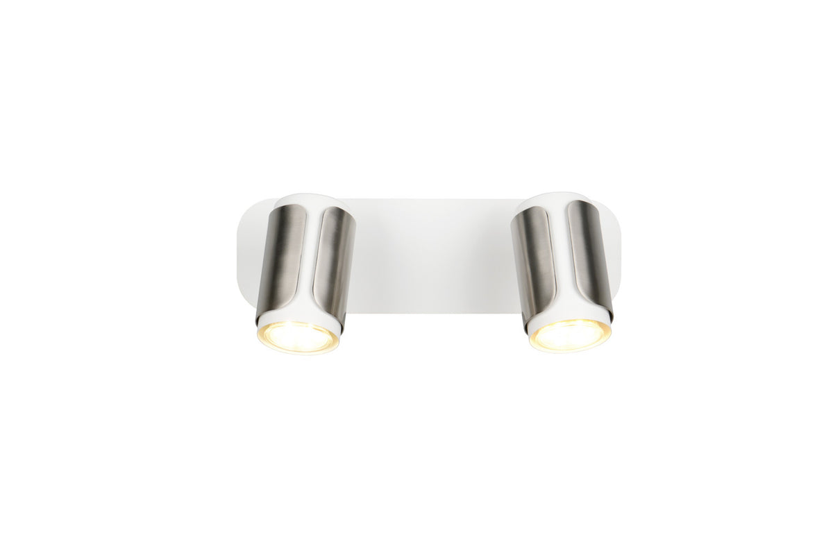 Spot Gillan 2 lumières nickel satiné