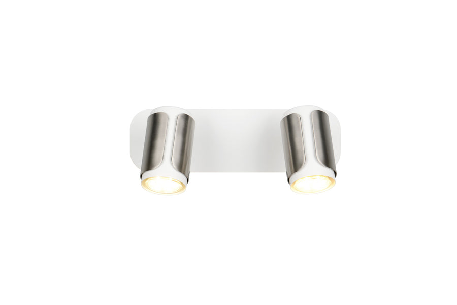 Spot Gillan 2 lumières nickel satiné