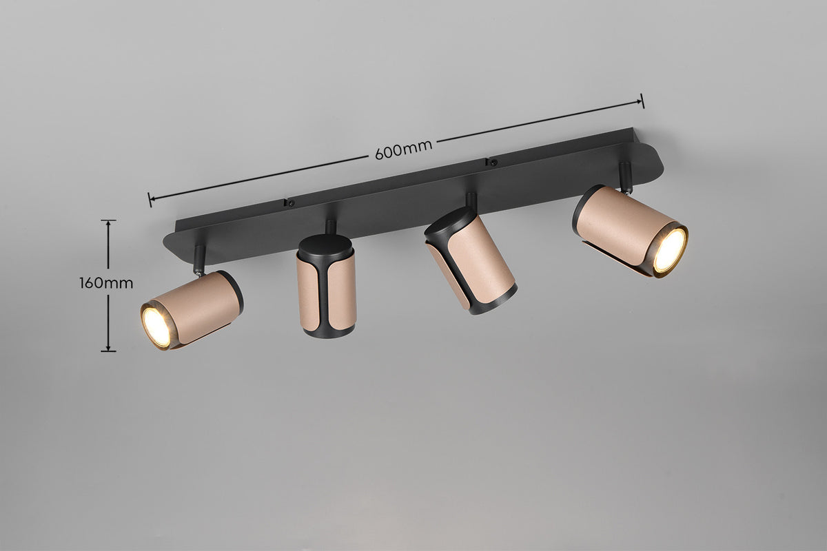 Schéma coté du spot plafond, largeur 600 mm et hauteur 160 mm indiquées