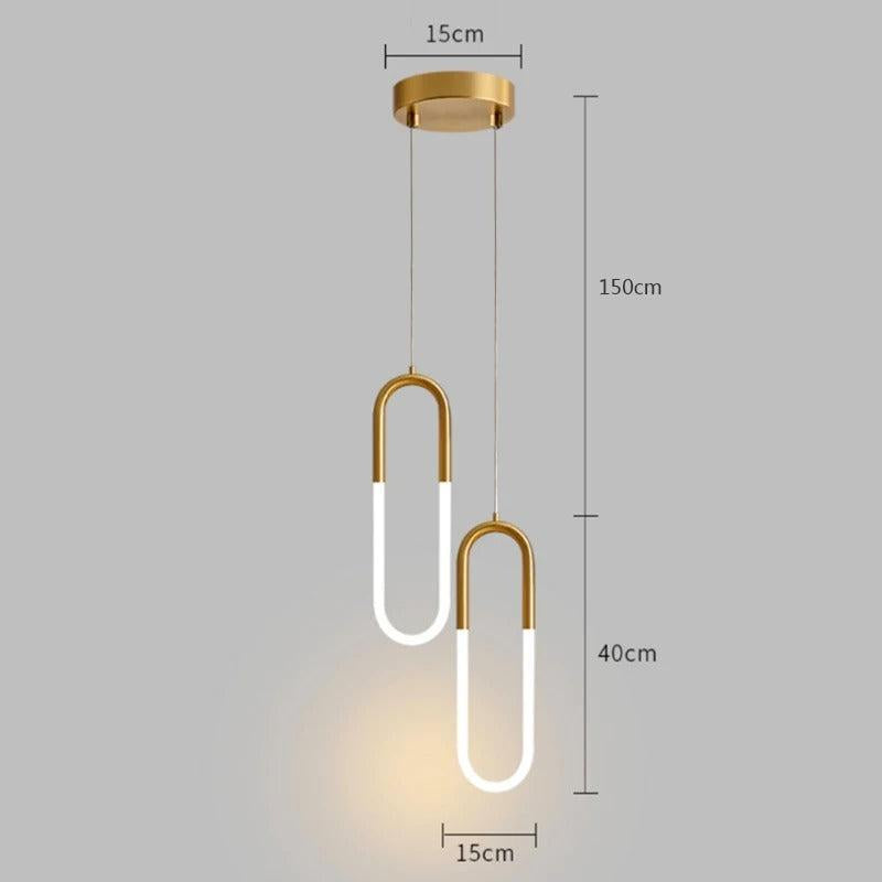 Suspension Chambre U-Light | Drap | Designix - Suspension luminaire Double   - https://designix.fr