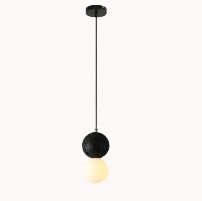 Pendentif Bois Verre Ciment | Ulmo | Designix - Suspension luminaire Noir Blanc Chaud  - https://designix.fr