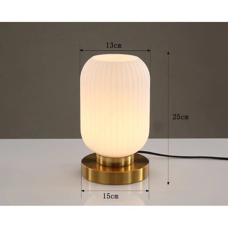 Lampe à Poser en Verre | Lueur Ciselée | Designix - Lampe de chevet Blanc | 13cm   - https://designix.fr/