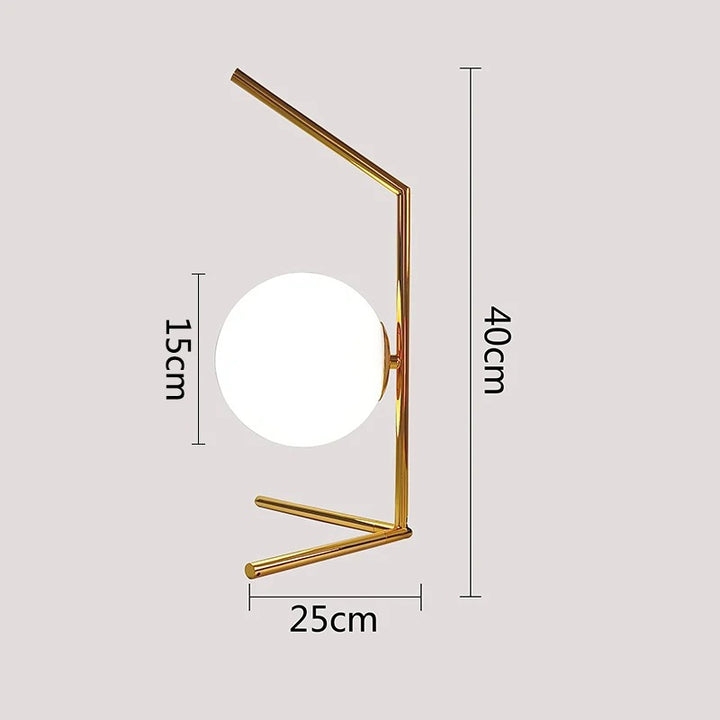 Lampe Boule sur Pied | Éclat Sphérique | Designix - Lampe de chevet Moyenne | Doré Blanc Chaud  - https://designix.fr/