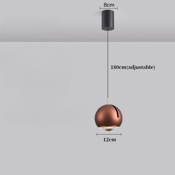 Luminaire Suspension Boule Réglable | Éclat Moderne | Designix - Suspension luminaire Marron | Socle Classique Tactile  - https://designix.fr/