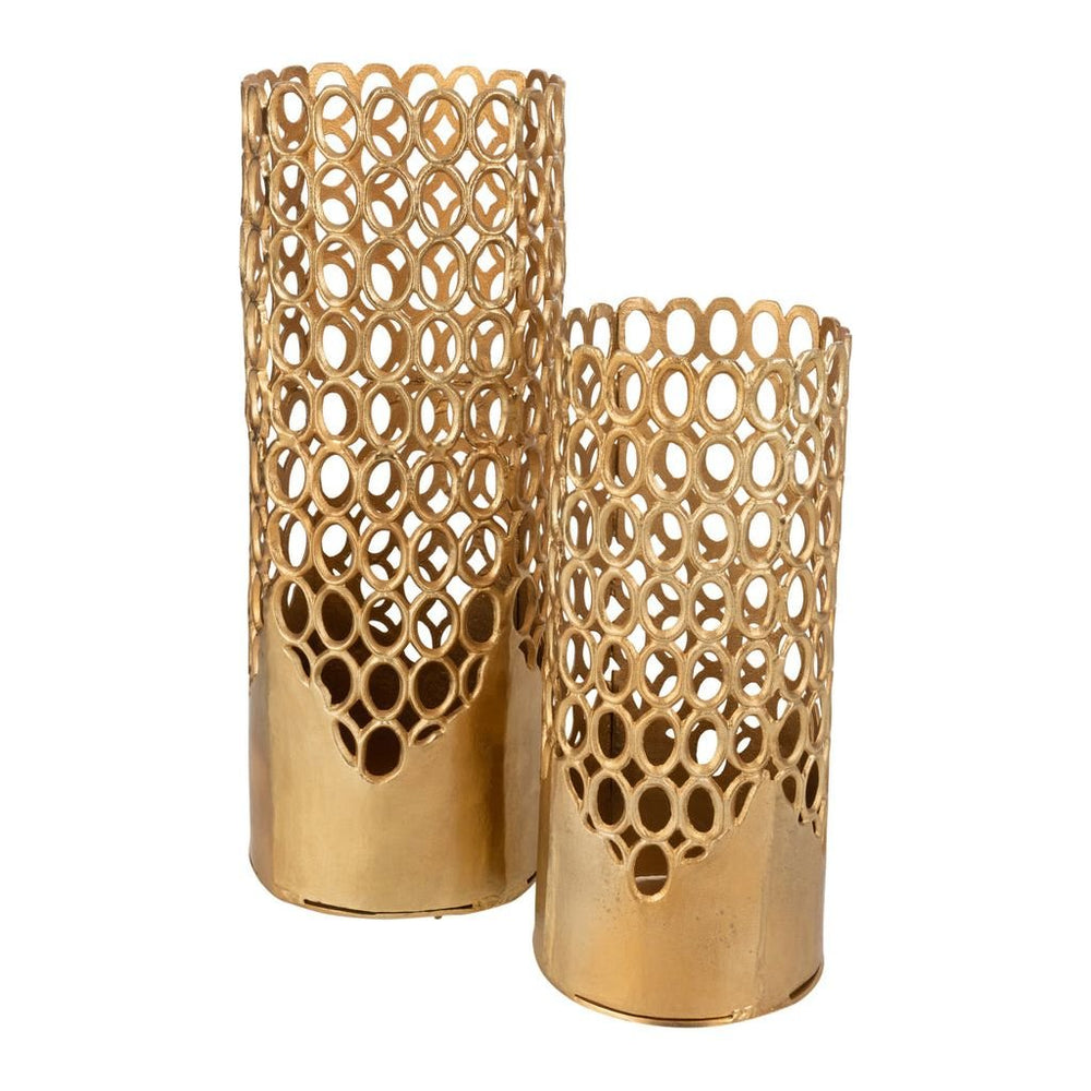 Vase Aluminium Doré Grand Forme Rond - Designix
