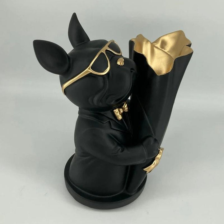 Vase Bulldog Français | Chic Canin - Designix Vase Noir