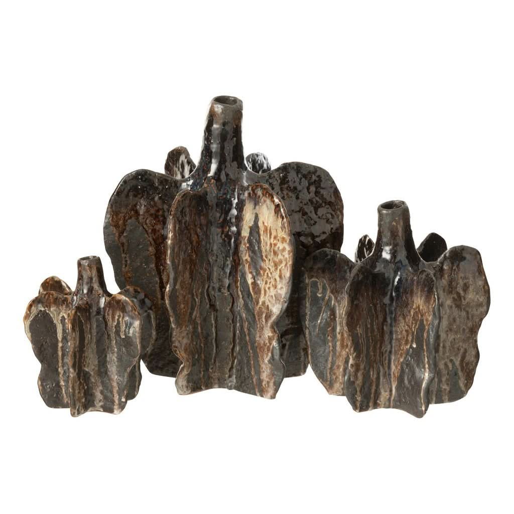 Vase Céramique Marron Noir Grand