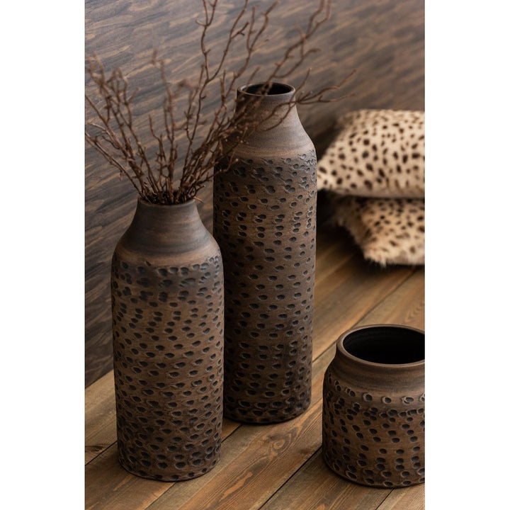 Vase Céramique Marron Noir Grand - Designix