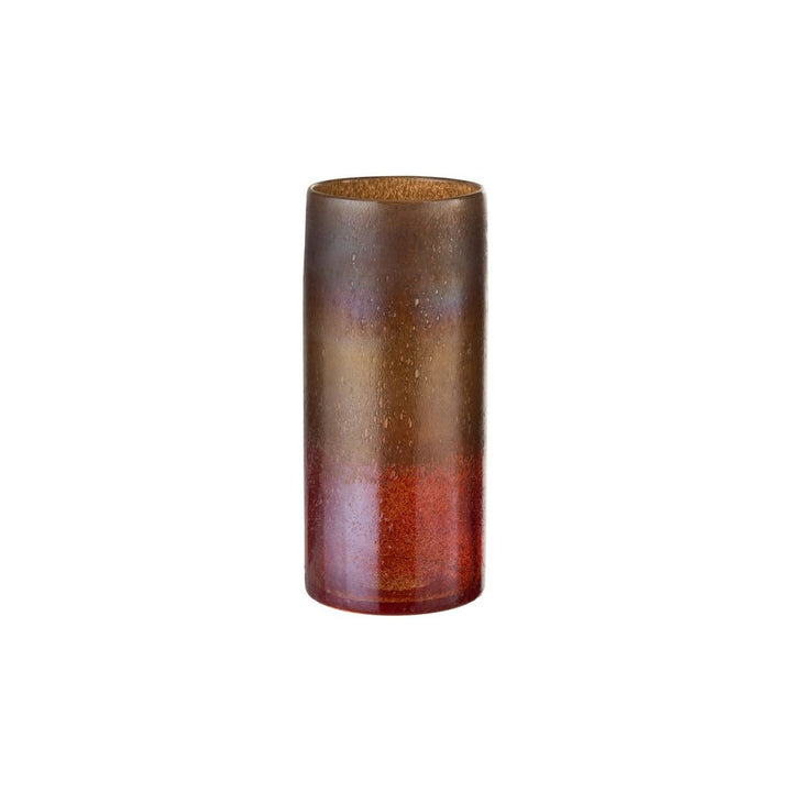 Vase cylindre en verre bordeaux/ocre | Designix -     - https://designix.fr