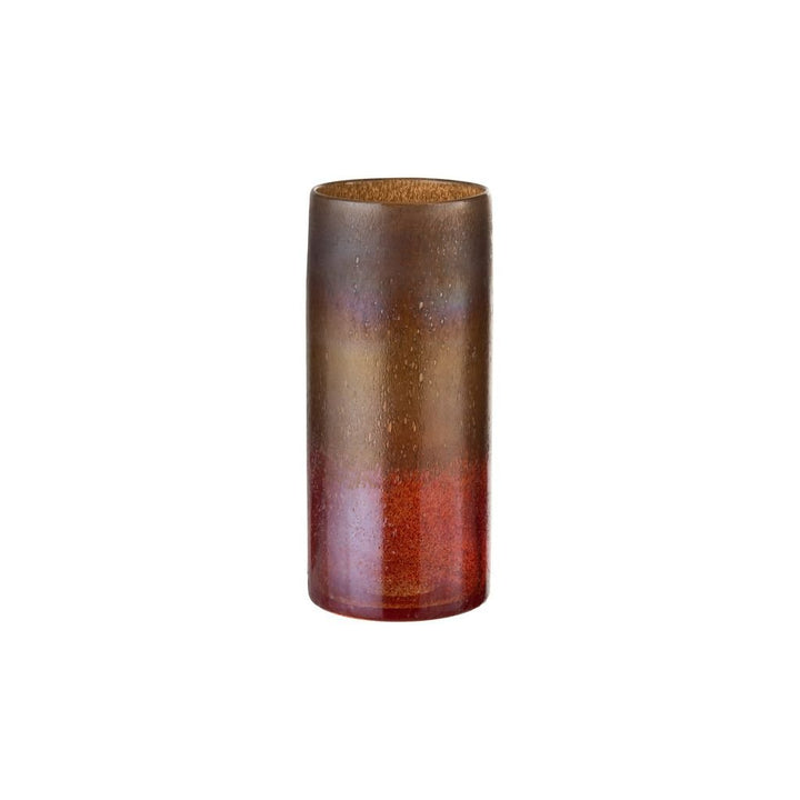 Vase Cylindrique Verre Bourgogne Ocre - Designix