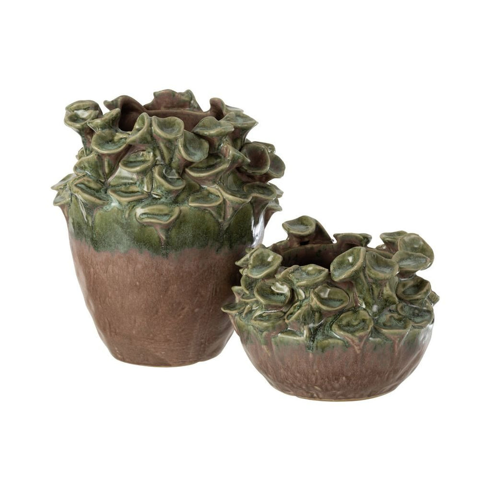 Vase Grand Céramique Vert Marron - Designix