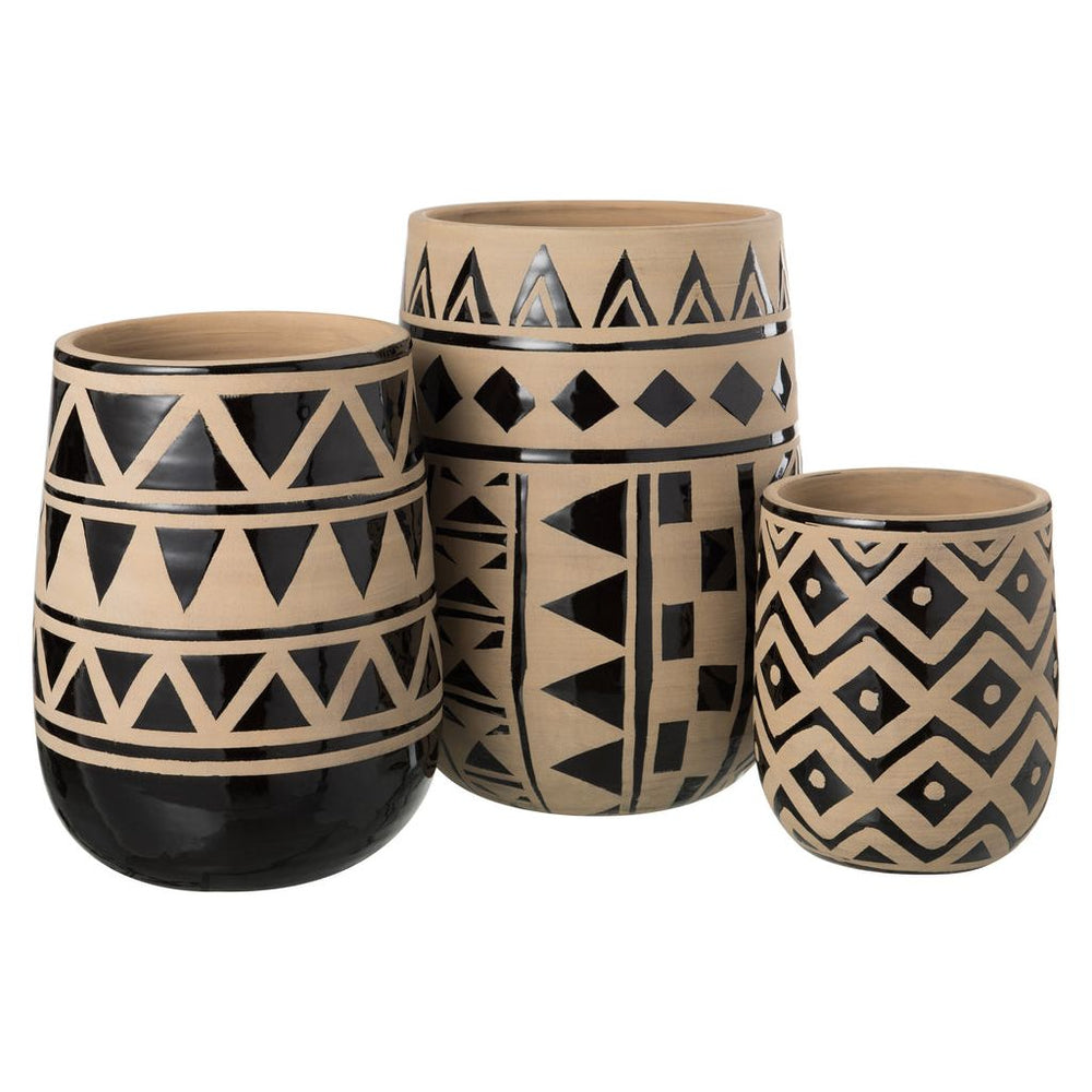 Vase Grand Ethnique Céramique Marron - Designix