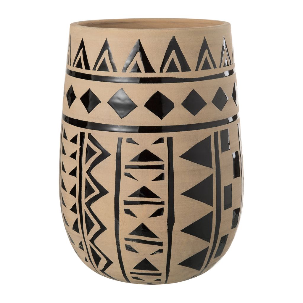 Vase Grand Ethnique Céramique Marron - Designix