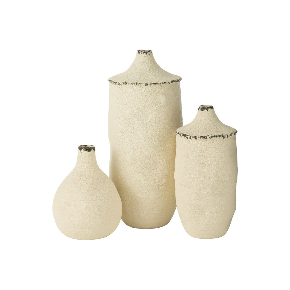 Vase Grand Grès Blanc Noir - Designix