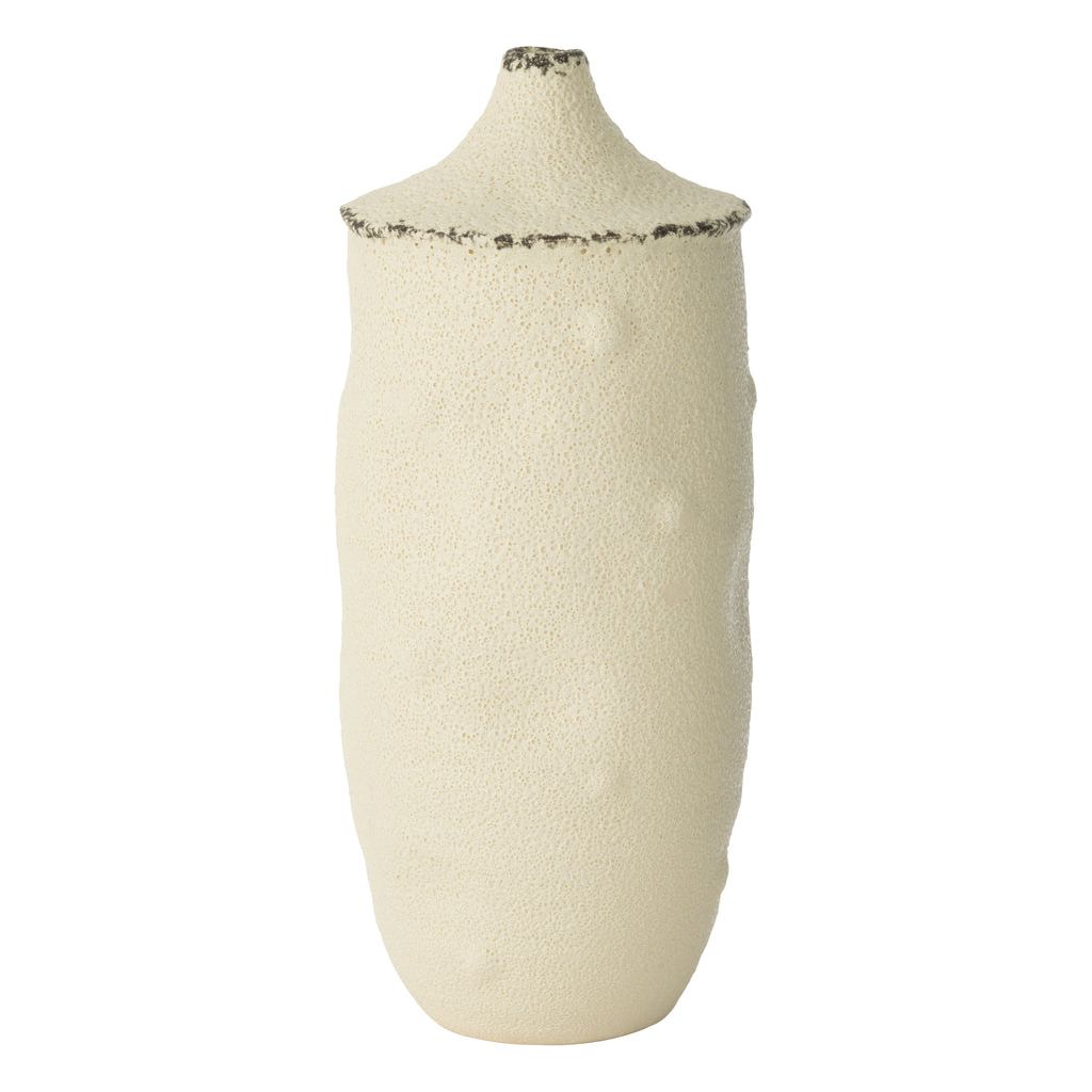 Vase Grand Grès Blanc Noir - Designix
