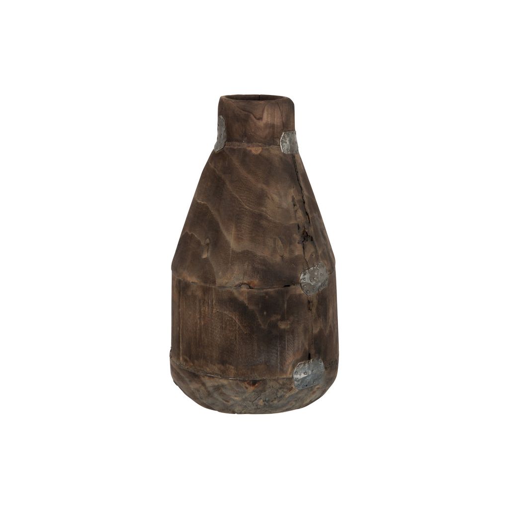 Vase ancien en bois de saule marron de petite taille | Designix -     - https://designix.fr