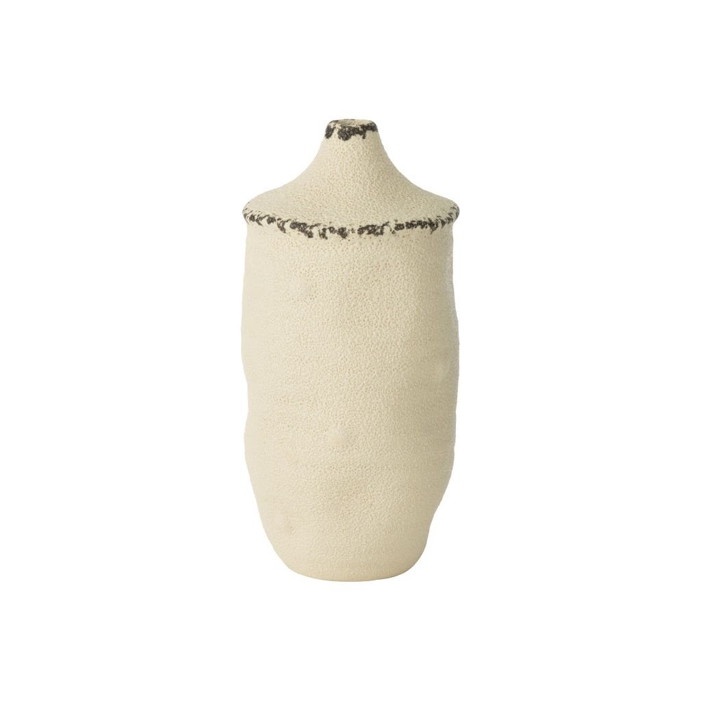 Vase Petit Grès Blanc Noir - Designix