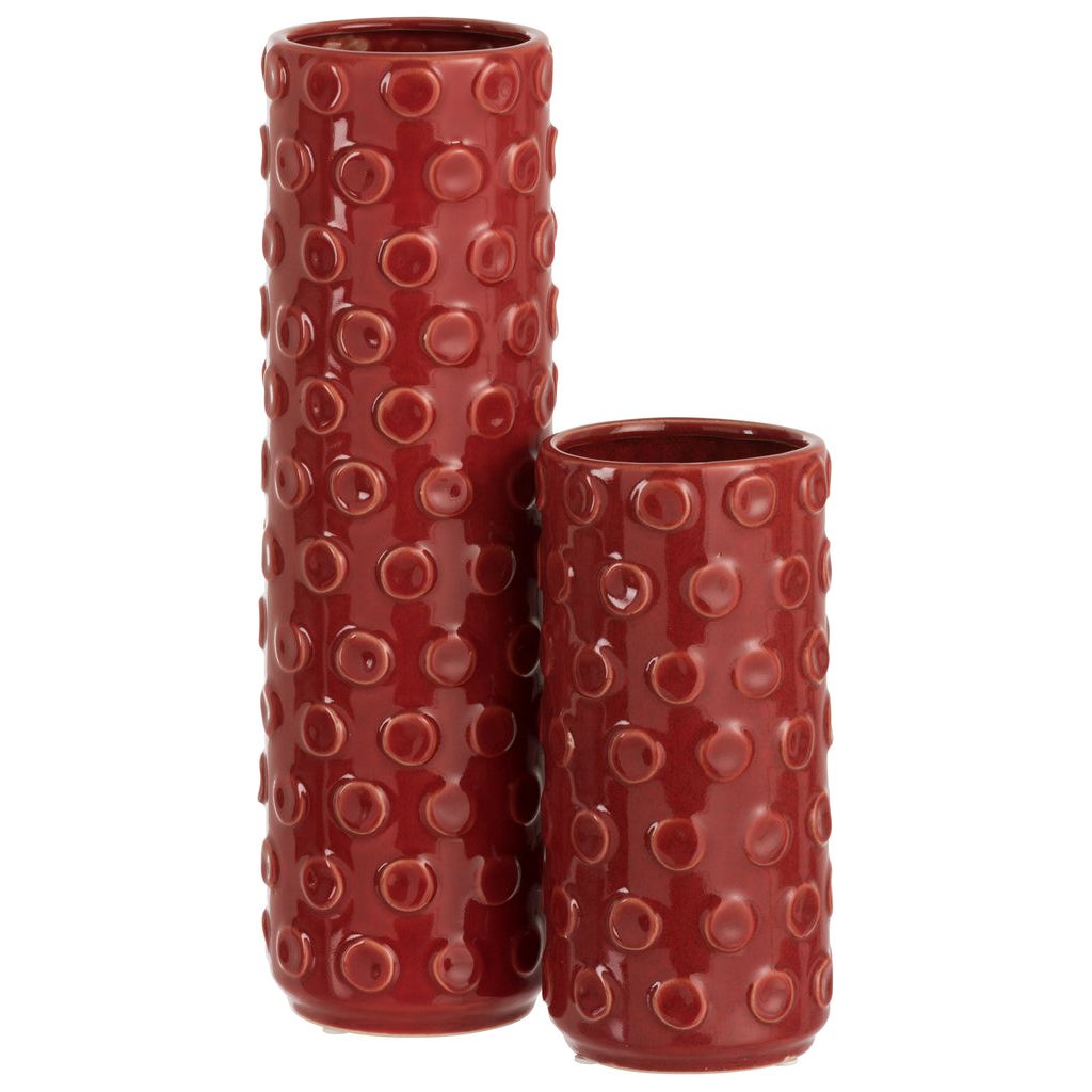 Vase sphères céramique rouge moyen | Designix -     - https://designix.fr