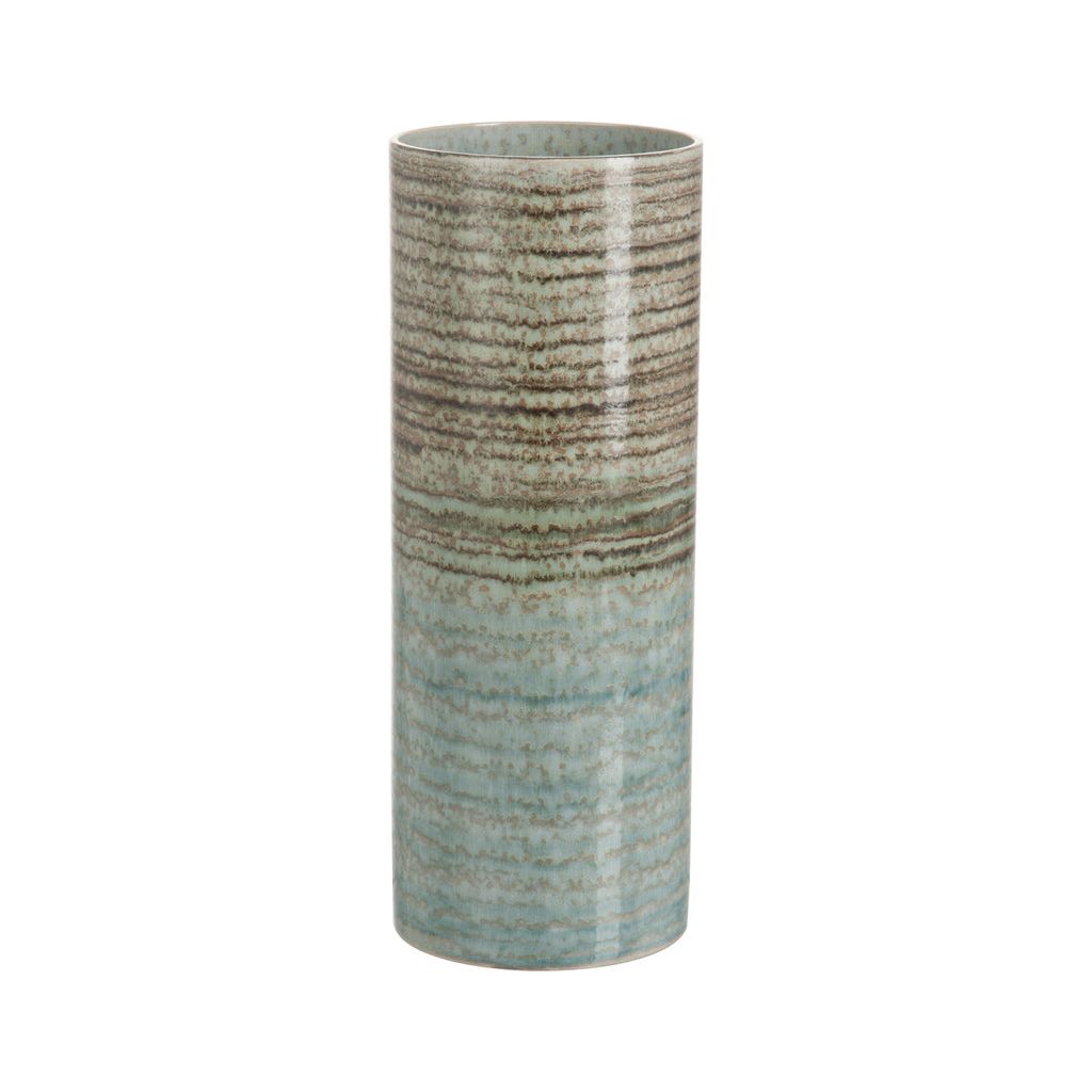 Vase Transition Stripe en céramique marron/bleu petit | Designix -     - https://designix.fr