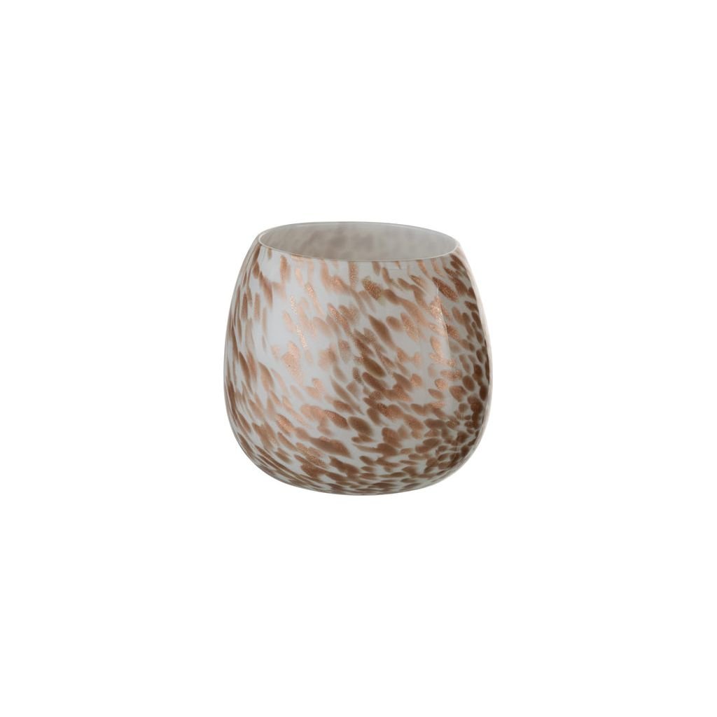Vase Verre Blanc Or Foncé - Designix