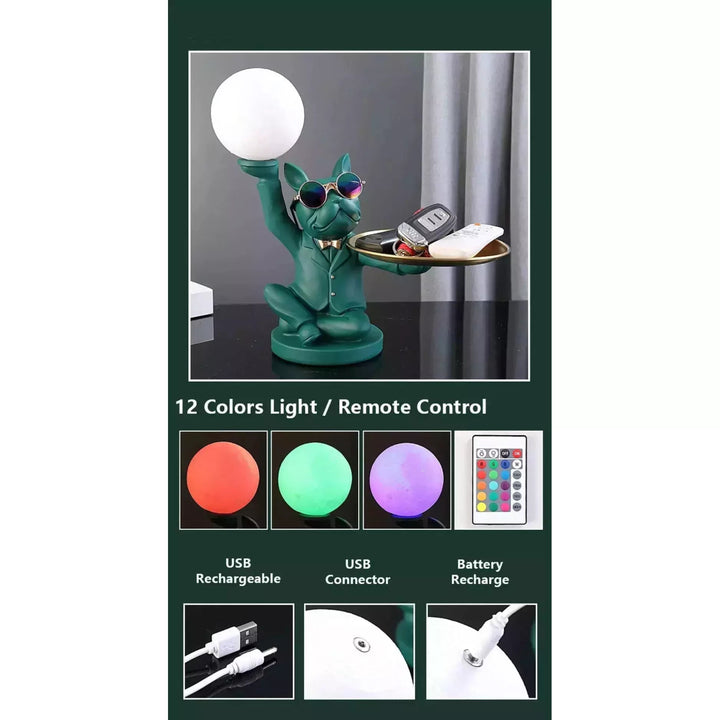 Vide Poche Design Bouledogue LED | Splash - Designix Vide poche Vert LED