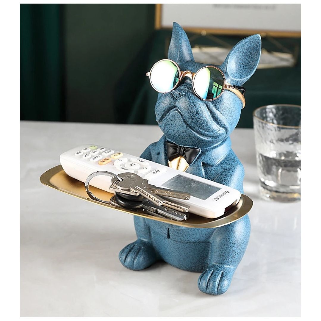 Vide Poche Design Bulldog | Oreo - Designix Vide poche Bleu