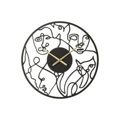 Visage Montre Métal Noir Grand