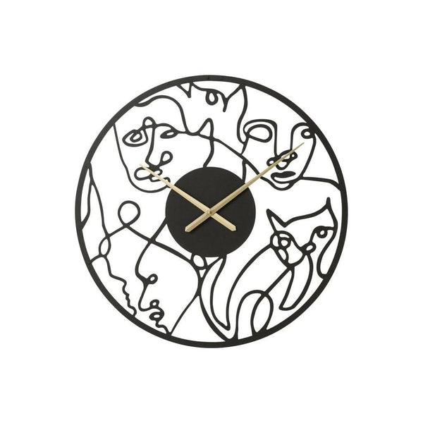 Visage Montre Métal Noir Grand