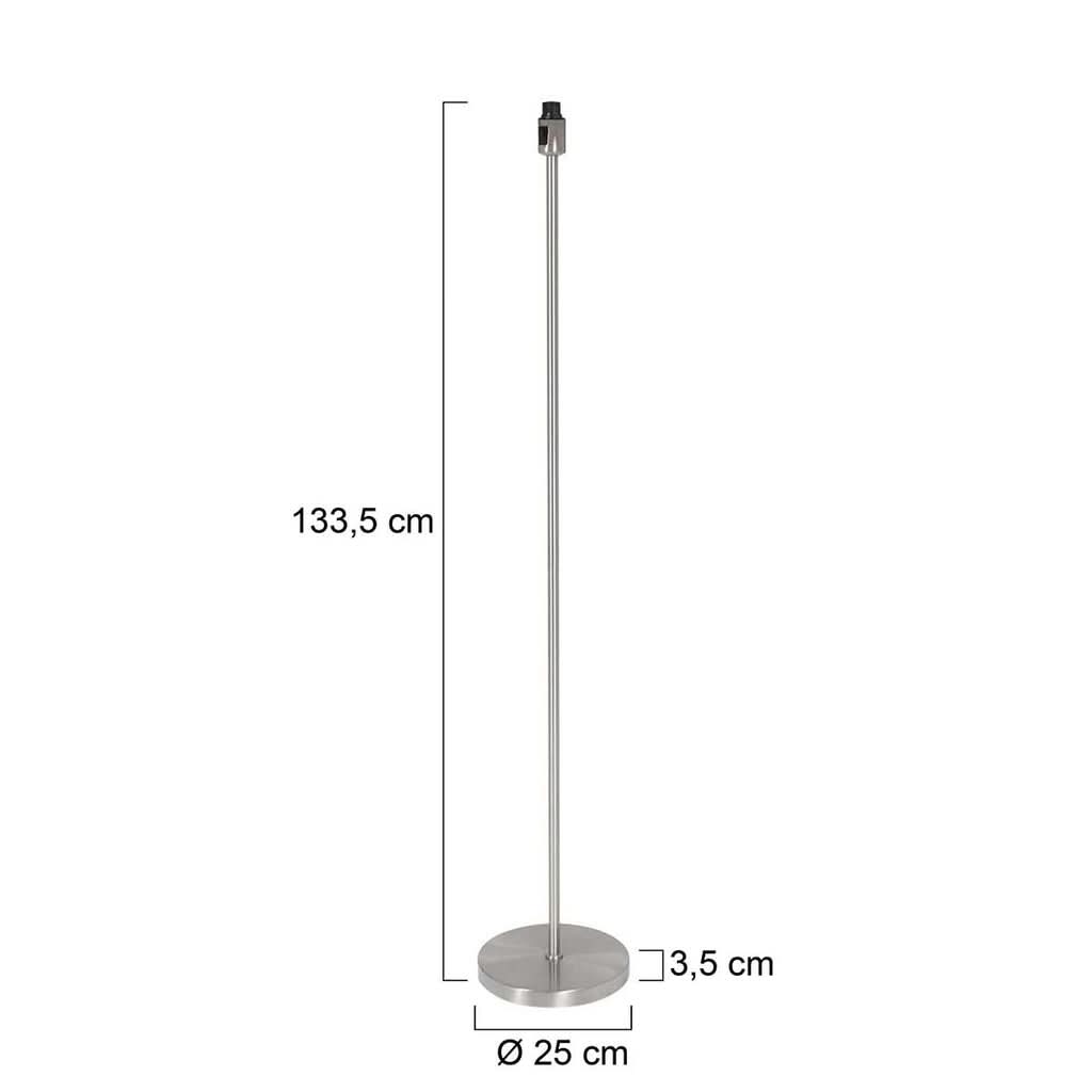Dimensions du lampadaire droit acier Noor : hauteur 134 cm, base Ø 25 cm | Designix